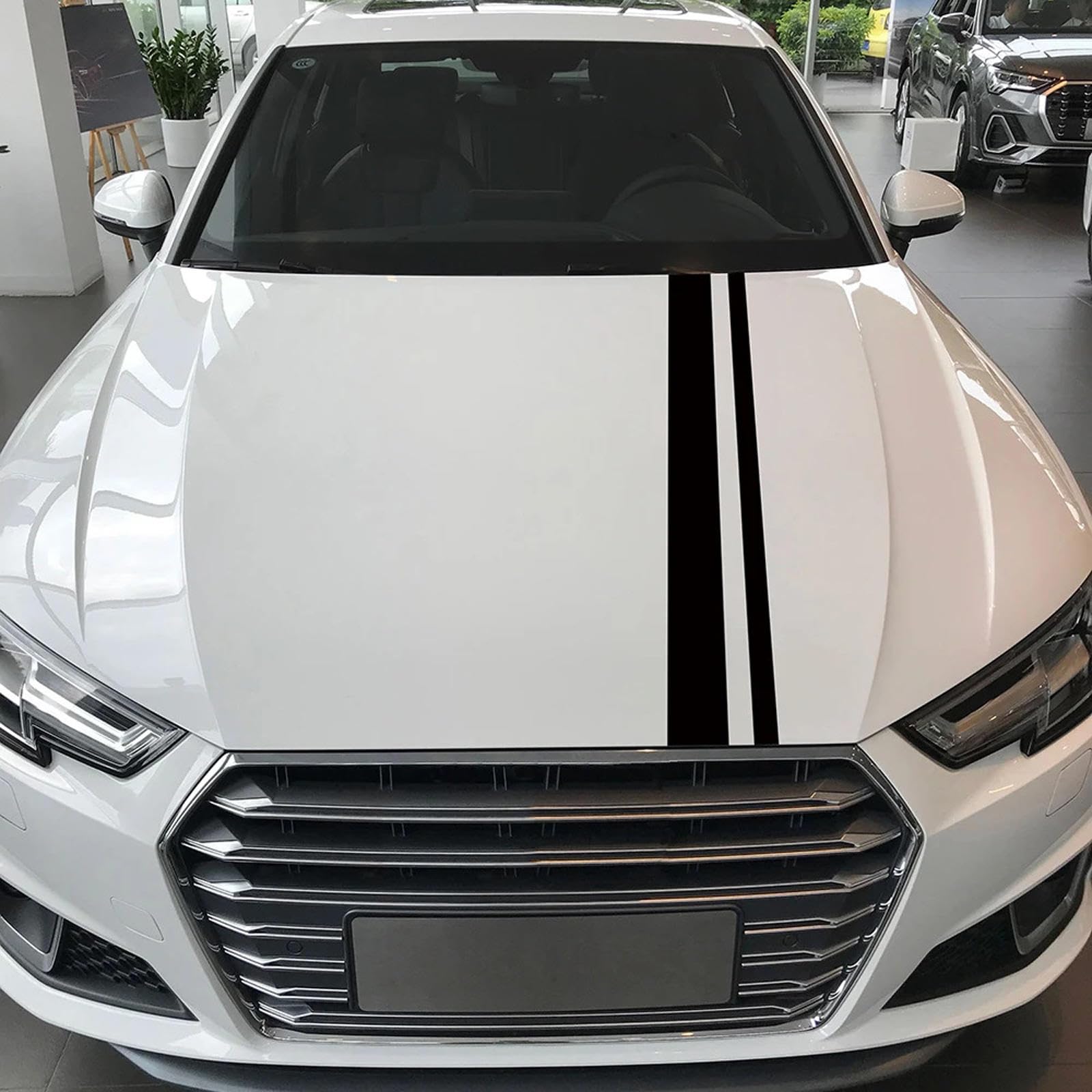 Uniwersalna naklejka na maskę samochodu Klasyczne paski Grafika Stylizacja Naklejki z folii winylowej Auto Body DIY Dekoracja Akcesoria tuningowe