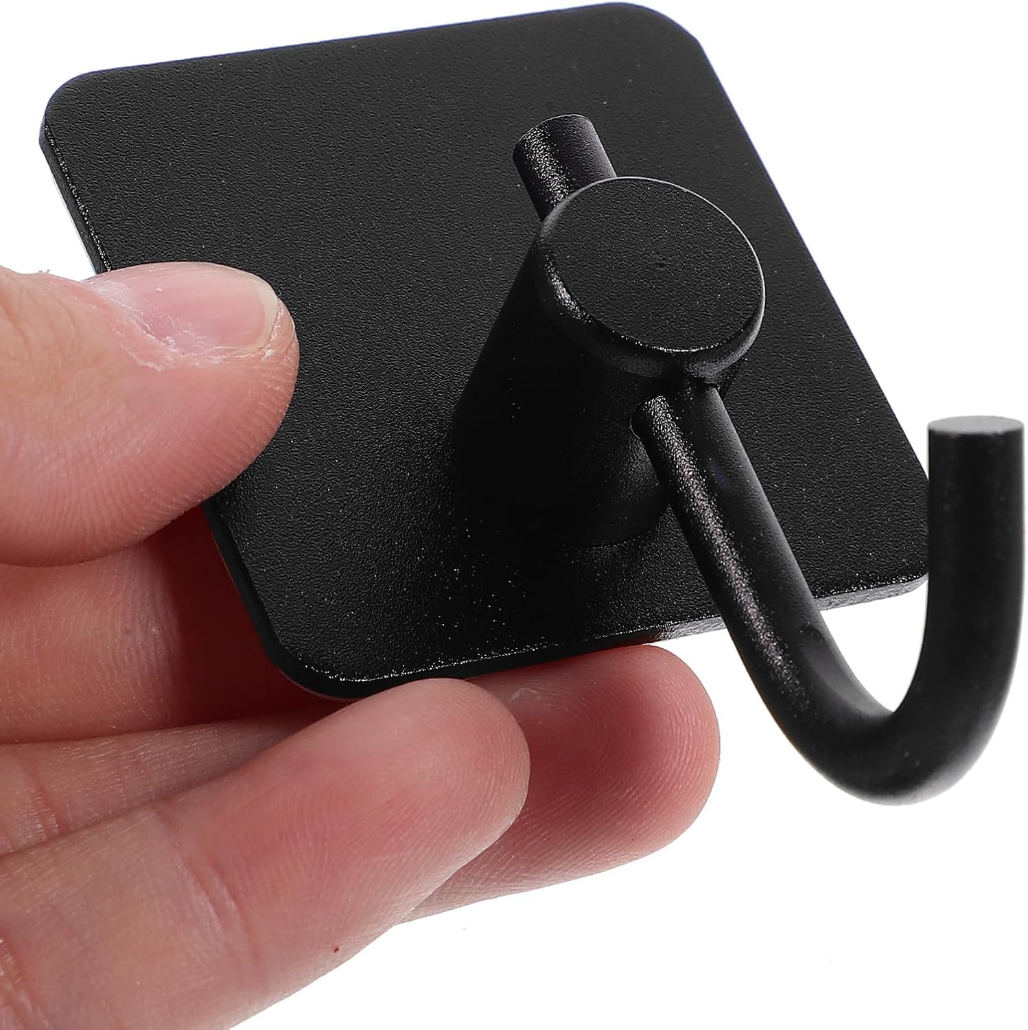 4pcs 304 Stainless Steel Adhesive Wall Hooks No Drill Towel and Robe Hangers for Bathroom Kitchen Black
