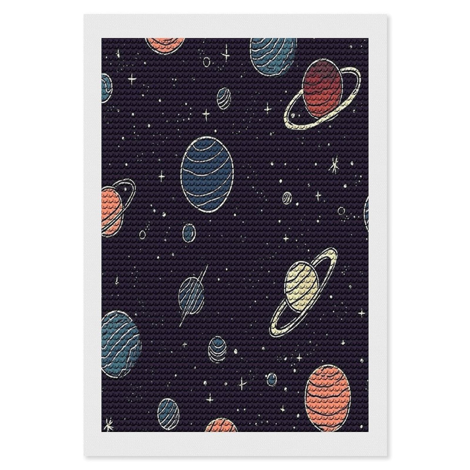 JTREHY Space Planet Pattern Diamond Art Kits Personalized DIY Round Diamond Painting Kits for Beginner Full Drill Diamonds Dots Paintings for Adults Gem Art Crafts Home Decor