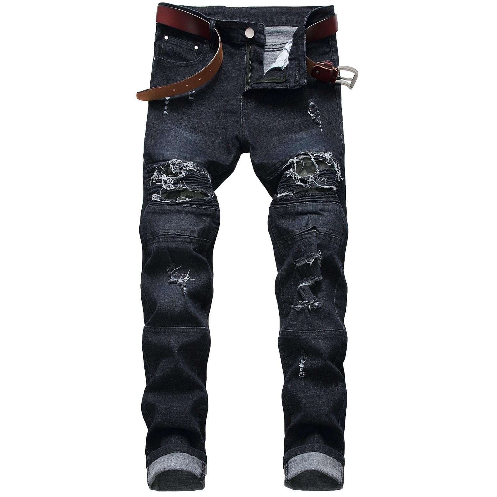 SRZYMJ Jeanshose Herren Latzhose Jeans 90Er Jogginghose Baggy Hip Hop Cargohose Chino Hose Stretch Übergröße Wanderhose Sporthose Lang Freizeithose Dünn Leicht Outdoor Hosen Trainingshose Lang