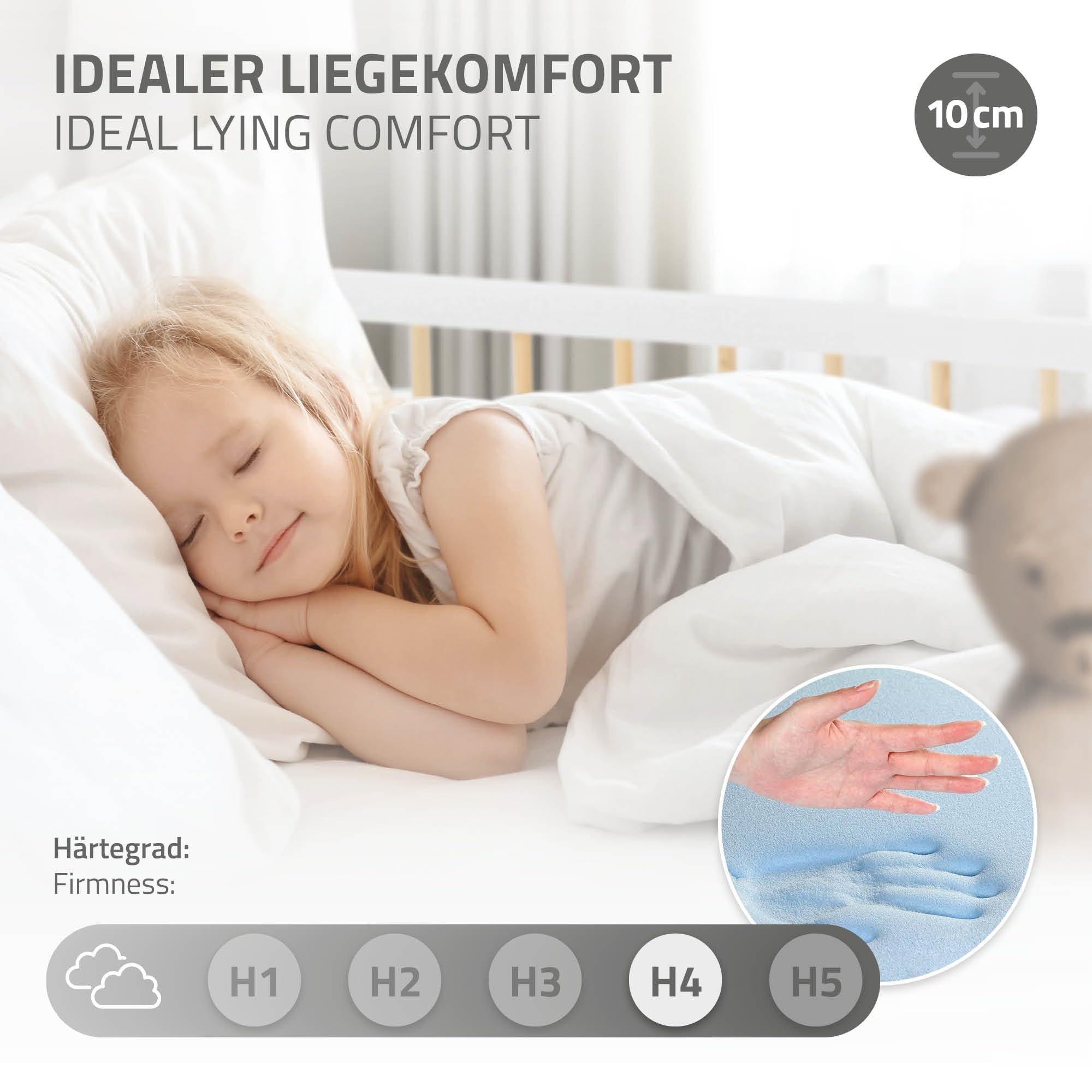 ML-Design Letto per Bambini e Bambine 80x160 cm Bianco-Naturale con Materasso Lettino Singolo in Legno Massiccio con Rete a Doghe e Protezione Anticaduta Letto per Giovani in Legno di Pino