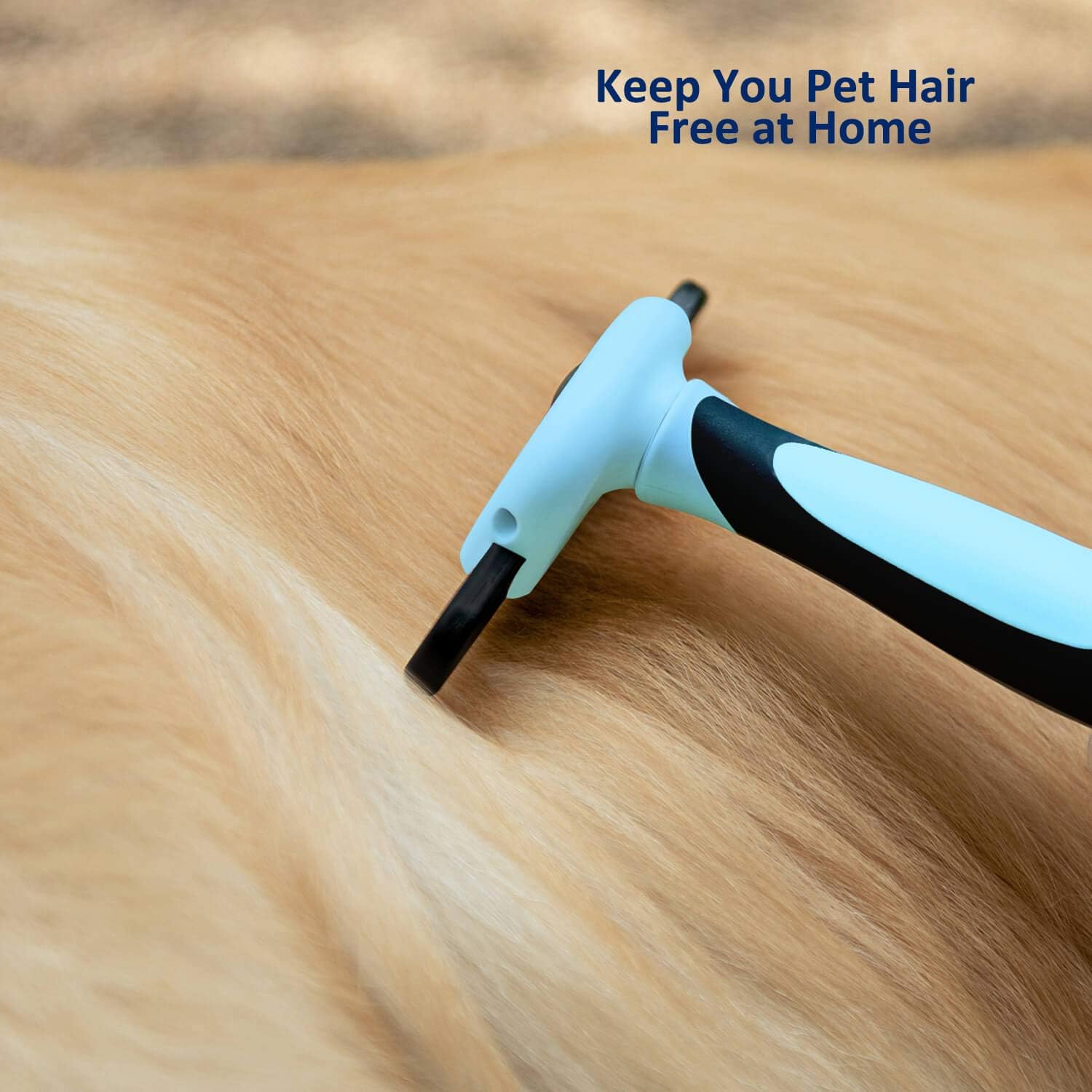 WePet Cat Dog Shedding Tool, Pet Deshedding Brush, Professional Grooming for Short Medium Long Hair Cats and Dogs, Effectively Reduce Shedding by Up to 95%, Light Blue & Black
