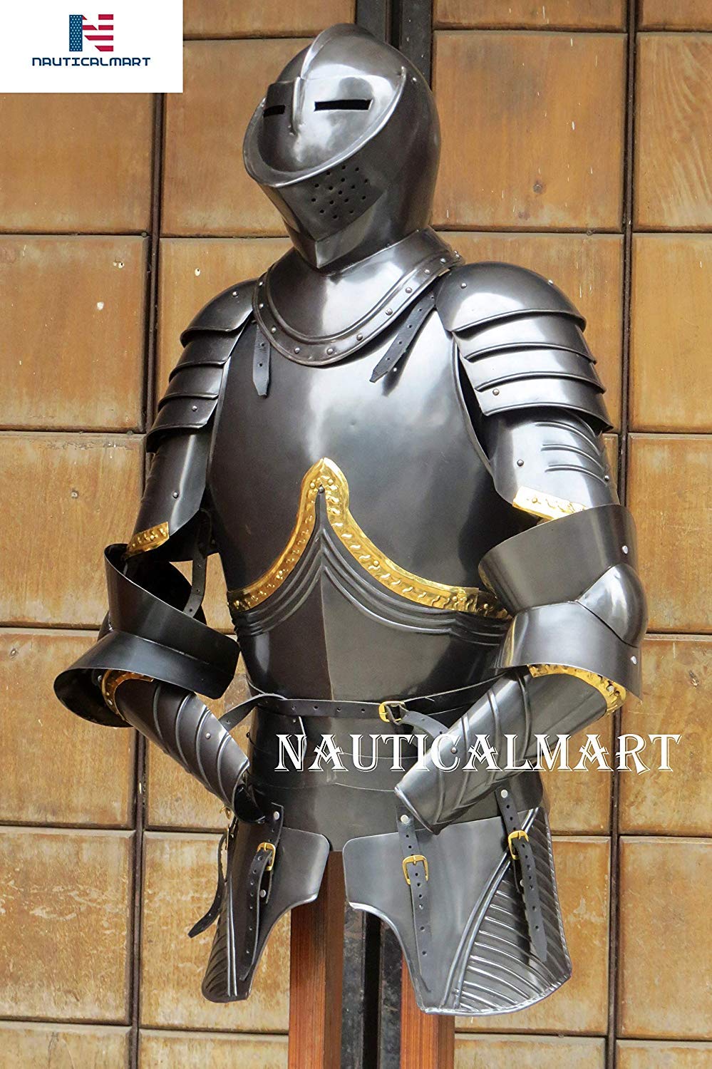 NauticalMart Medieval Breastplate Black Knight Suit Armor Wearable Costume Halloween
