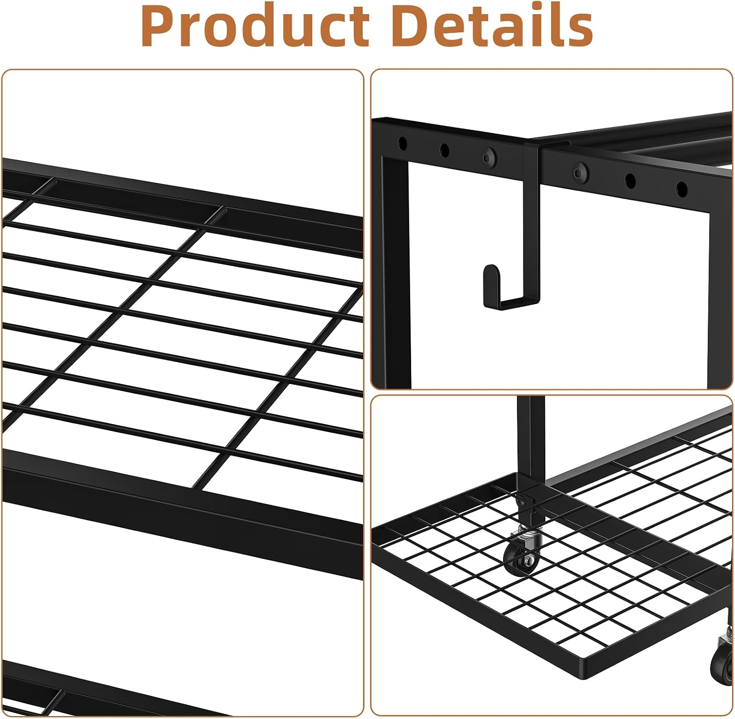 6-Tier Home Gym Storage Rack with Wheels, Dumbbell Rack, Yoga Mat Storage Holder, Adjustable Weight Rack for Dumbbells Kettlebells Yoga Mat, Workout Equipment Storage Organizer Stand