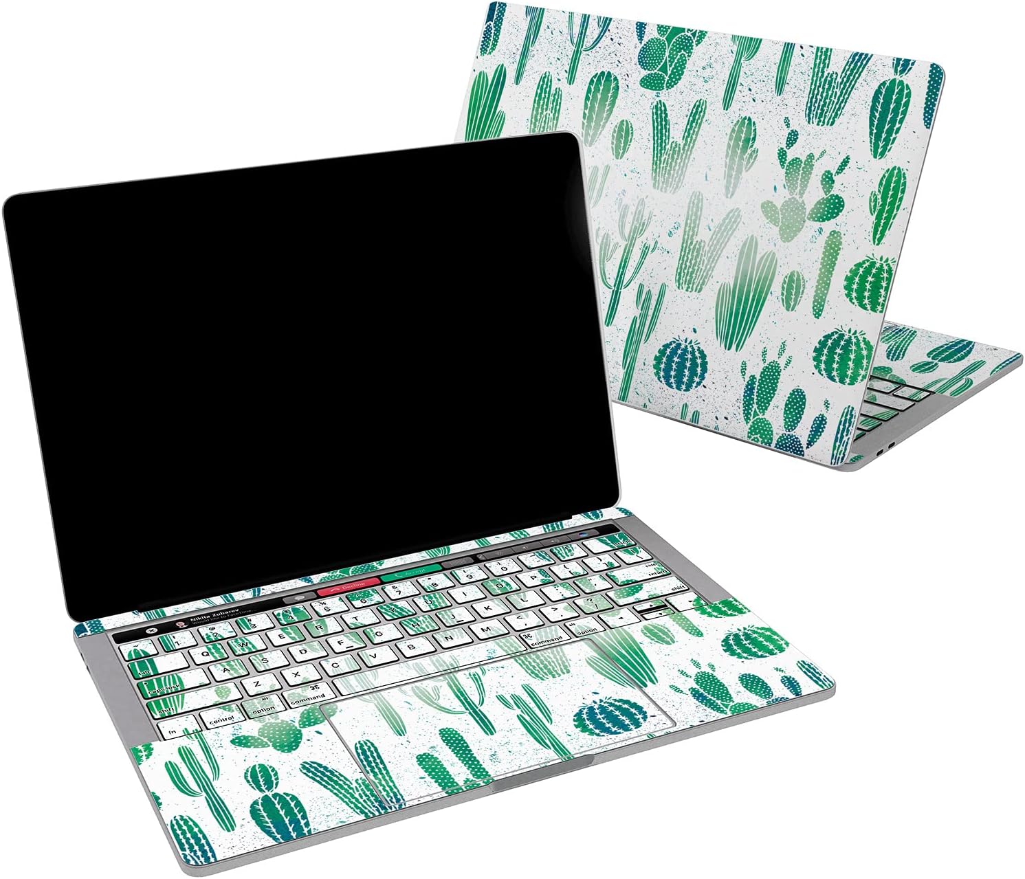 Vinyl Decal Skin Compatible for MacBook Pro 16 M3 M2 M1 14 2023 Air 15 2022 Retina 2020 Air 13 Mac 12 New Cover Sticker Cacti Cactus Unique Laptop Print Green Pattern Plant Purple Design