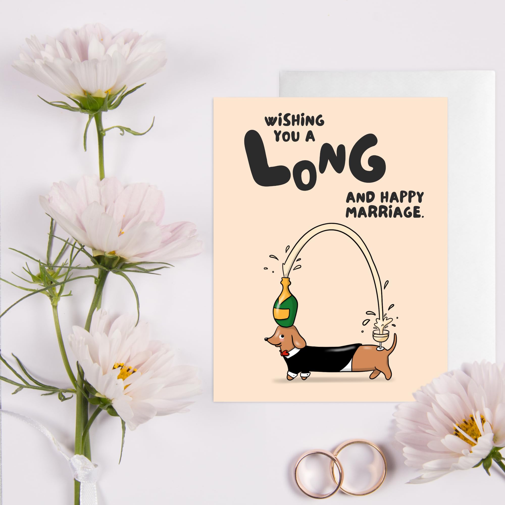 Dog Wedding Card for Bride Groom, Bridesmaid, Bachelorette, Couple, Husband, Wife, Him, Her, Funny Cute Punny Engagement - Image 2