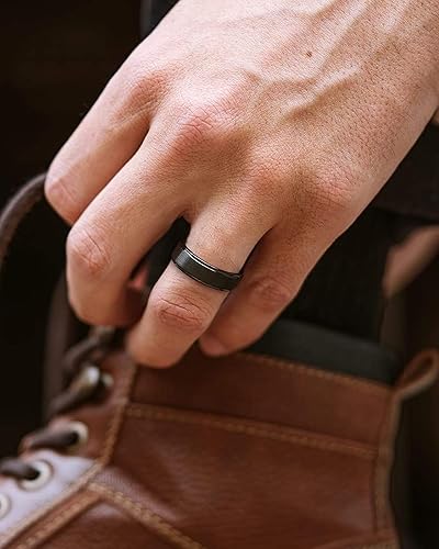 Miniatura 5 de TIGRADE 4mm 6mm 8mm 10mm Titanium Rings BlackSilverGold Wedding Band Matte Comfort Fit for Men Women Size 3-15