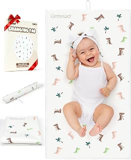 URMYWO Portable Baby Diaper Changing Pad - Waterproof PU Leather Wipeable Mat, Foldable Travel Camping Essential, Newborn Must-Have Gift