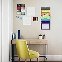 Vista 8 de Samsill Organizador de Archivos de Pared en Cascada, Organización y Almacenamiento para Aula, 6 Carpetas de Archivos Colgantes de Polietileno