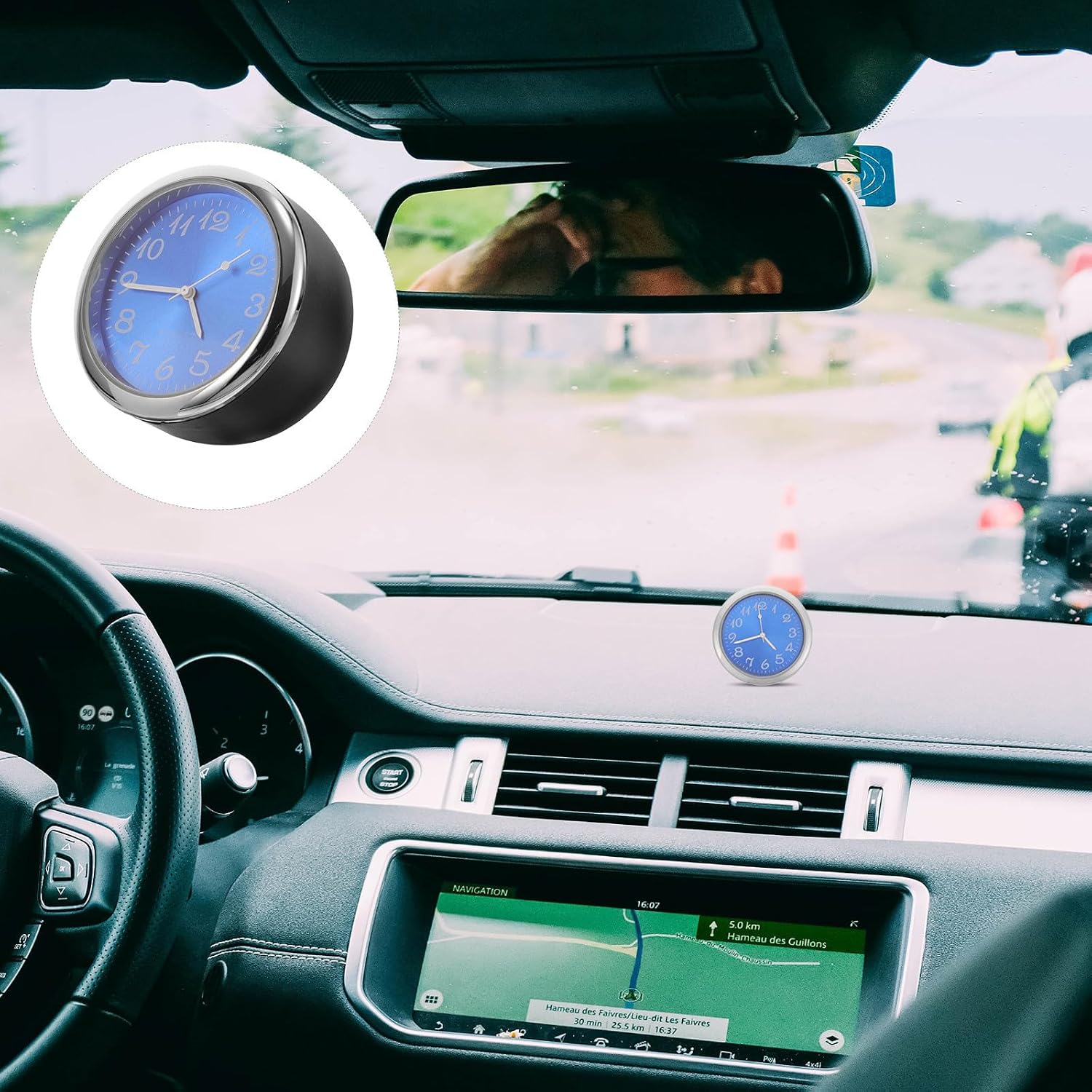 Operitacx Car Digital Dashboard Clock Mini Vehicle Clock with Metal Body and Precise Time Display Easy to Use for Home and Car