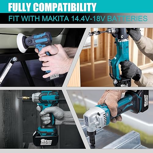 Miniatura 7 de Powilling DC18RC Cargador de batería rápido DC18RD DC18RA para Makita 14.4V-18V LXT Li-ion Batería BL1815 BL1820 BL1830 BL1850 BL1860 BL1840 BL1430