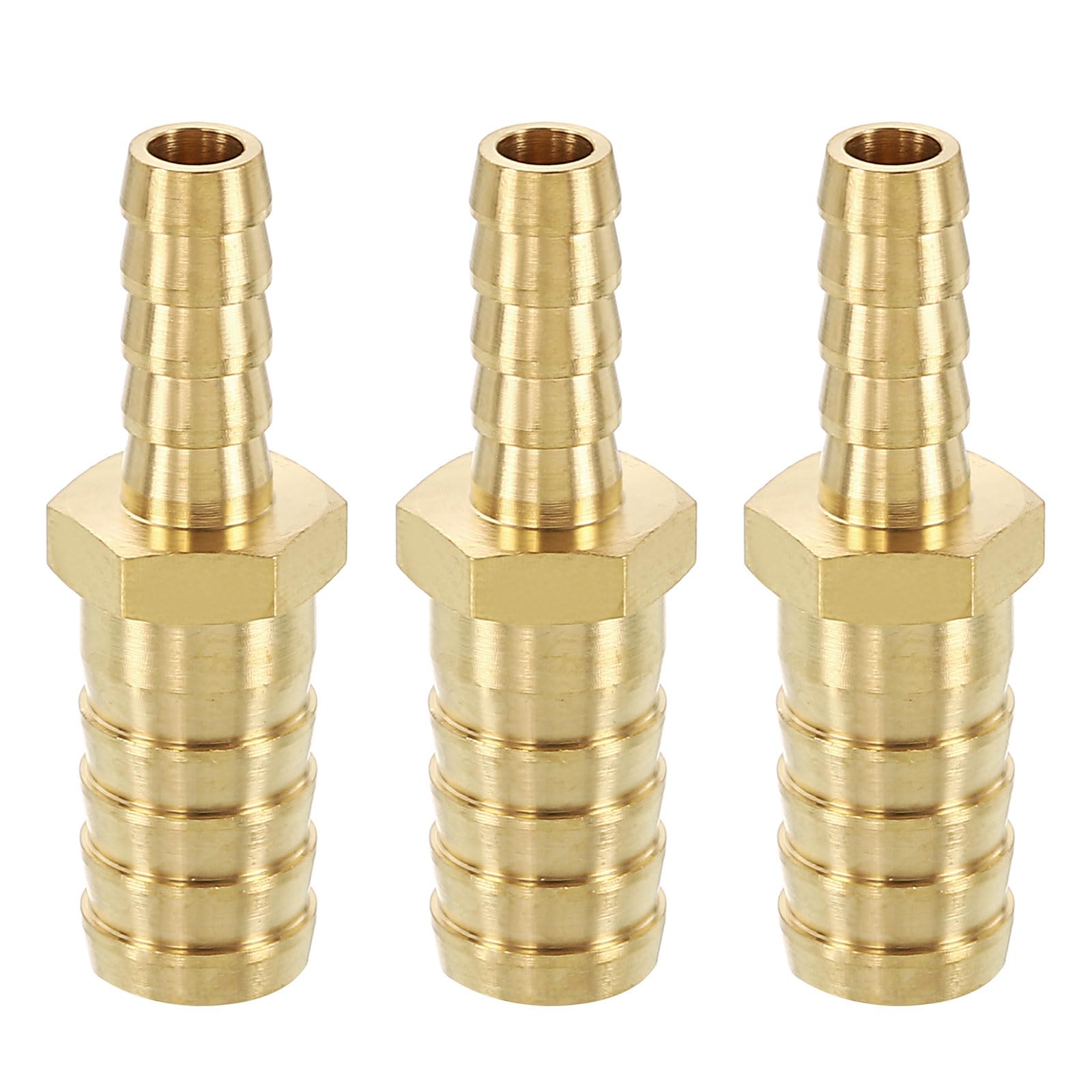 METALLIXITY 3Pcs Brass Hose Barb to Adapter 5/16" Barb x 1/2" for Automotive Motorcycle, Marine, Truck, RV Fuel Systems