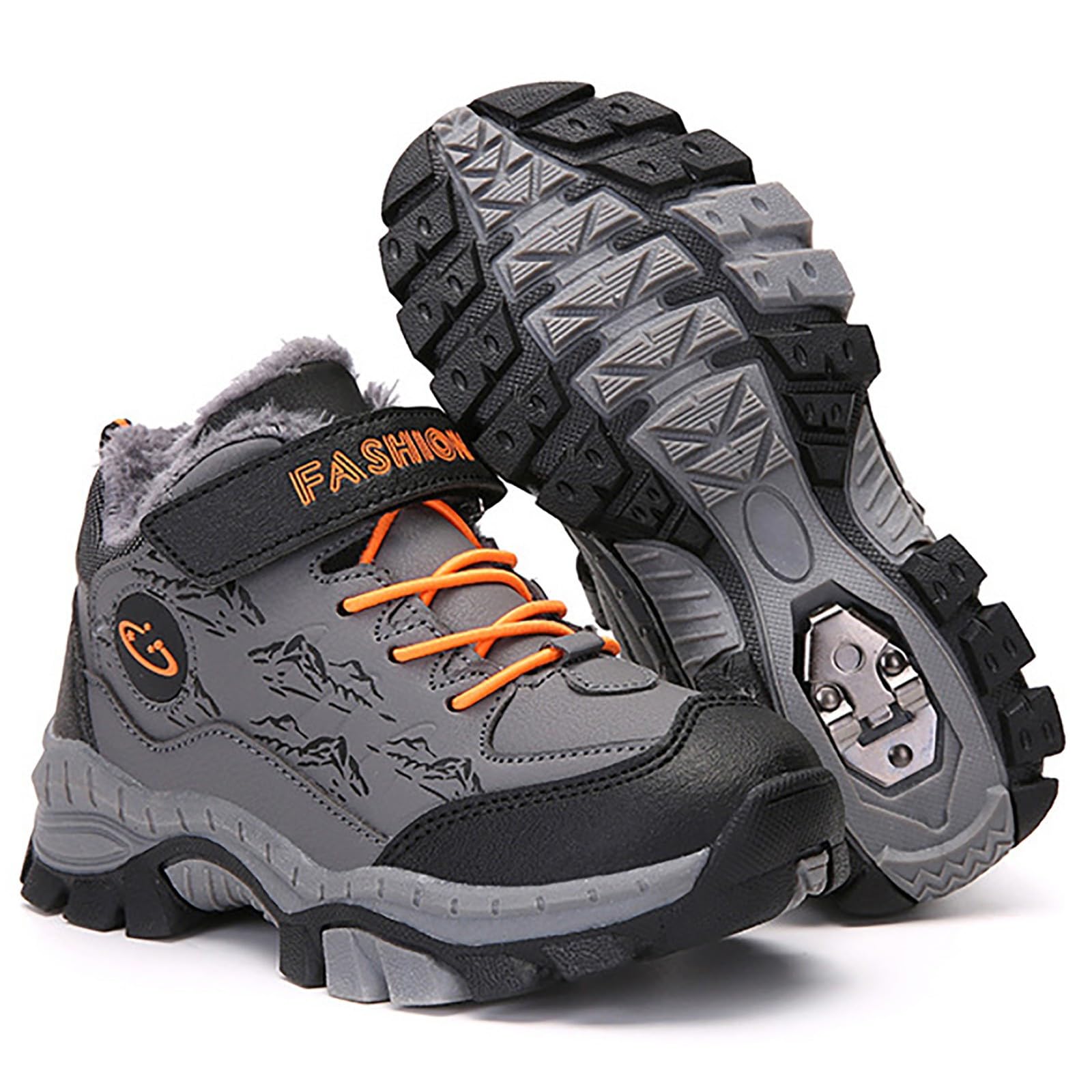 Generisch Bottes de neige d'hiver avec peluche de coton épais - Chaussures de randonnée chaudes antidérapantes pour petits et grands