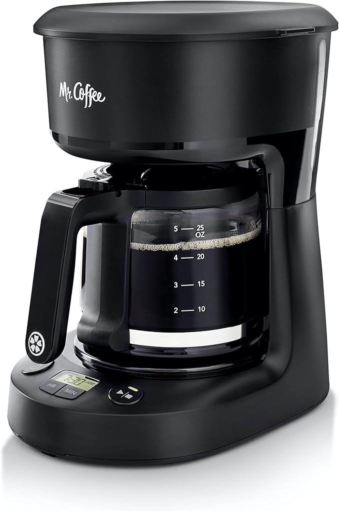 Mr. Coffee 5Cup Programmable Coffee Maker, 25 oz. Mini Brew, Brew Now