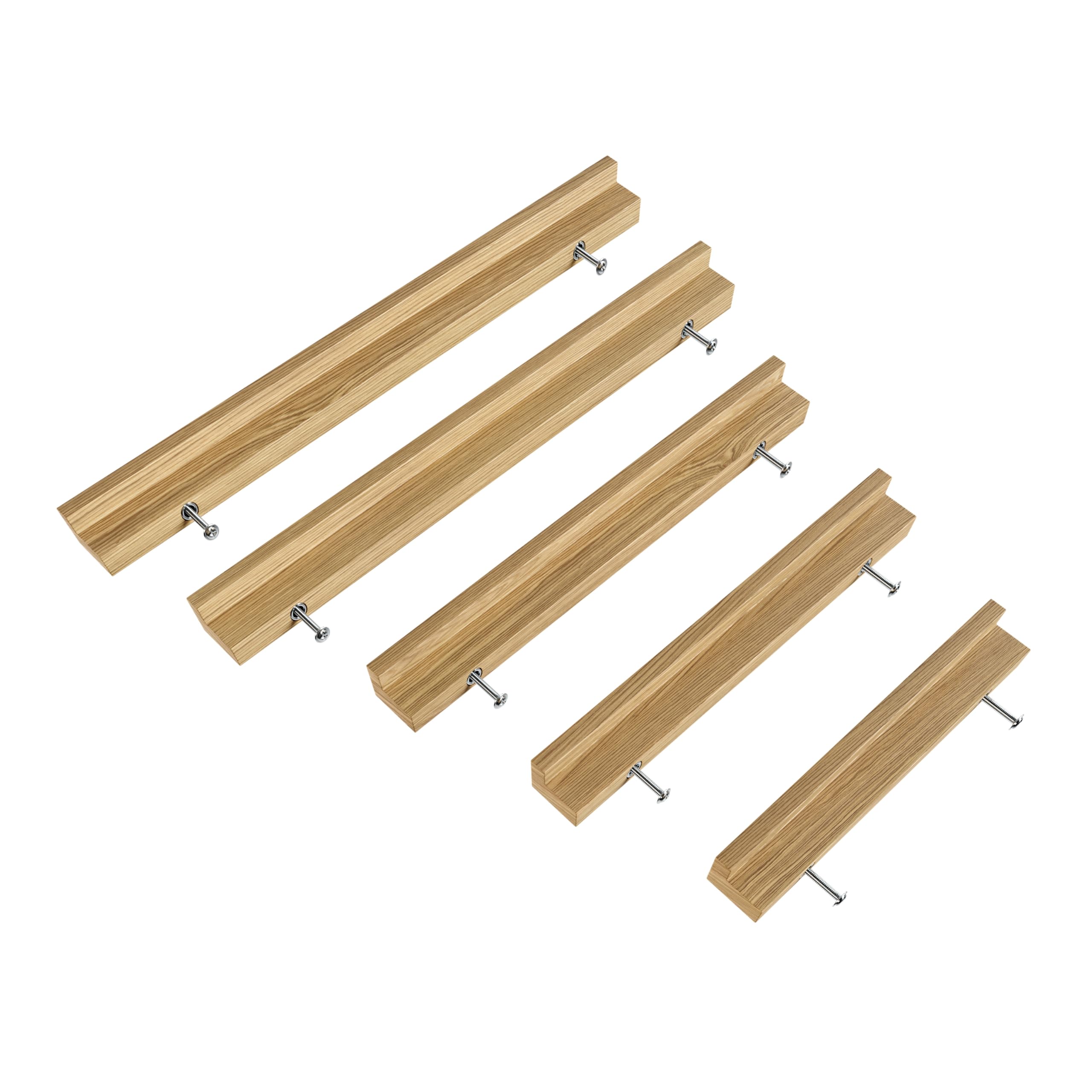 Sossai Maniglie per mobili in legno di quercia | GAH01 | interasse fori 96 mm, lunghezza 156 mm, 2 pezzi