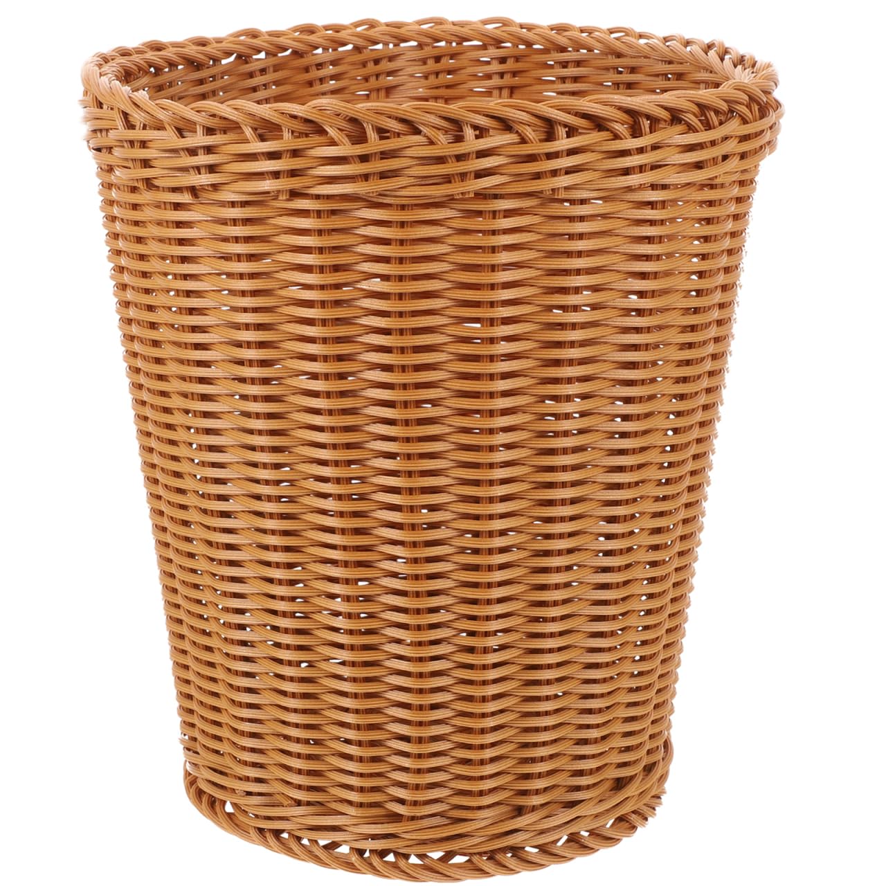 Healifty Woven Trash can Small Desktop Waste Basket Natural Style Storage Bin for Office Bathroom Bedroom Kitchen 9.64X8.26X6.29 Inches