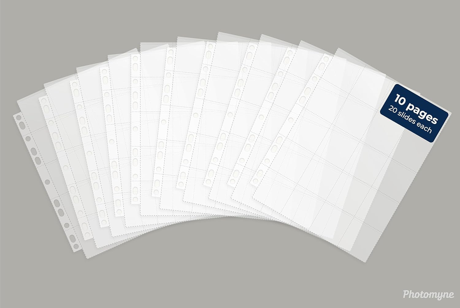 Photomyne Protective Photo Page | Holds 20 35mm Slides - 10 Pages Pack (200 Slides) - Clear Preservers image 3 of 7 B0CCW4JVXV