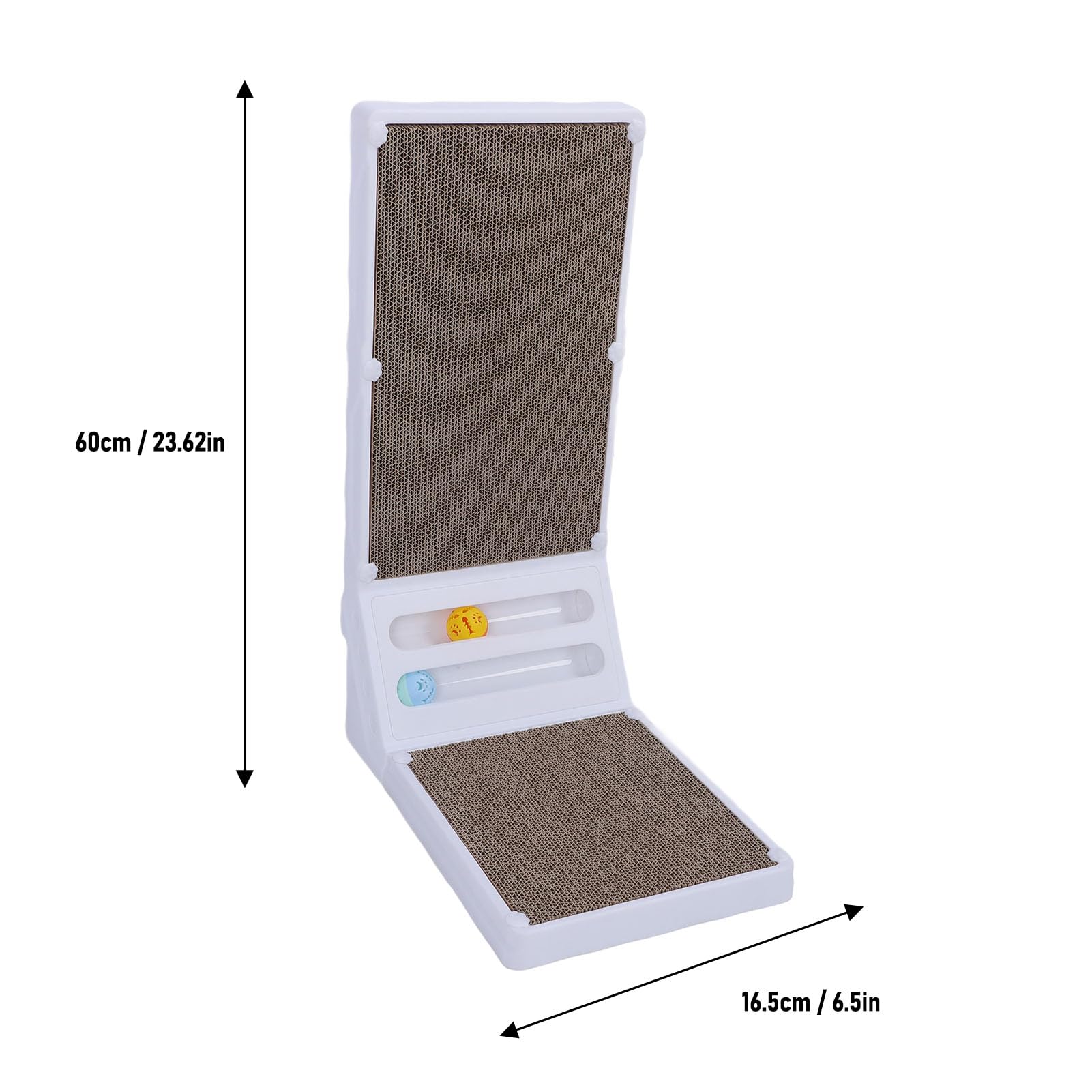 Rascador de gatos, práctico, extraíble, ligero, en forma de L, de cartón ondulado, soporte de pared, tabla vertical para gatos domésticos (blanco)