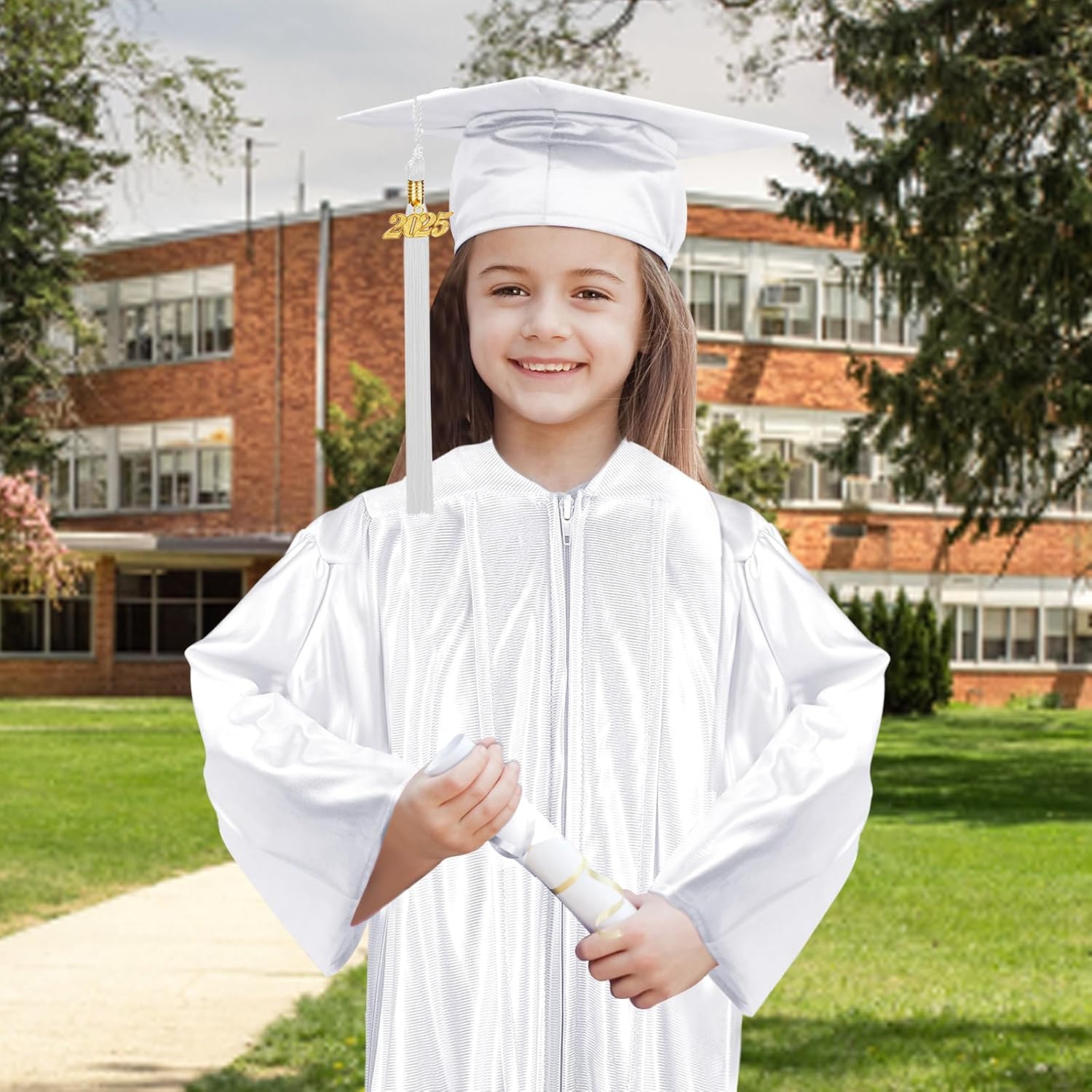 Kindergarten Graduation Cap and Gown Set with 2026 Charms Tassel Graduations Cap and Gown for Kid Preschool