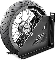 Vista 9 de Soporte resistente para ruedas de motocicleta y bicicleta, rango ajustable para neumáticos de 1 a 4.3 pulgadas de ancho, estante de estacionamiento