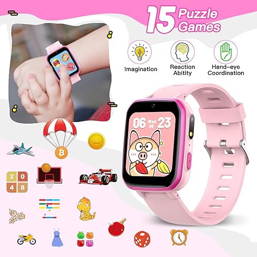 Miniatura 5 de Butele Juguetes electrónicos de aprendizaje para niños, sistema de aprendizaje, reloj inteligente regalo para niñas y niños de 6 a 12 años, 15