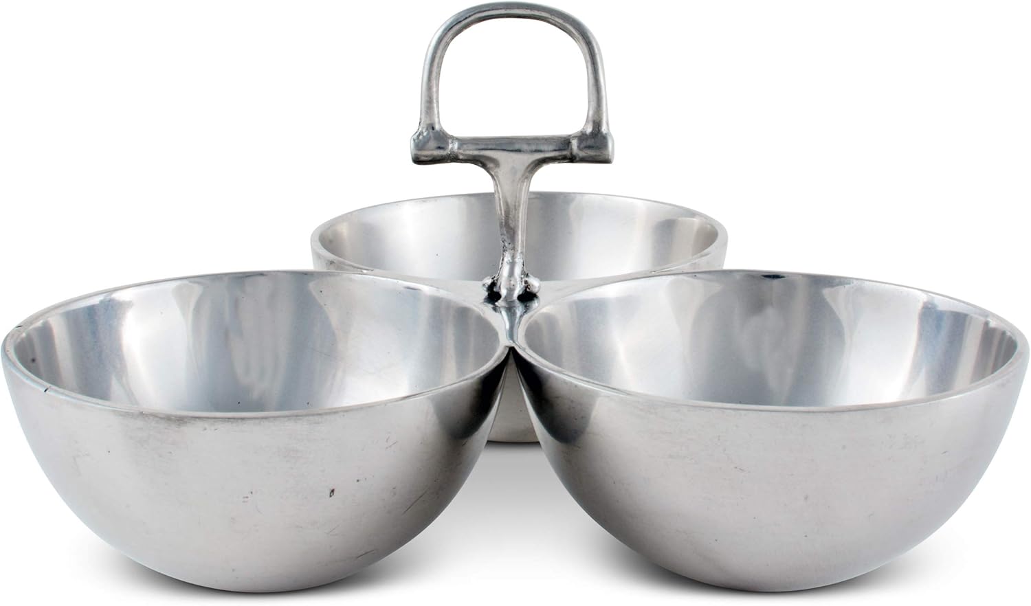 Arthur Court Equestrian Horse 3 Bowl Nut Snacks Candy Dish Bowl Ensemble - Cast Aluminum Hand Polished 5.5 inch Tall x 9 inch Wide