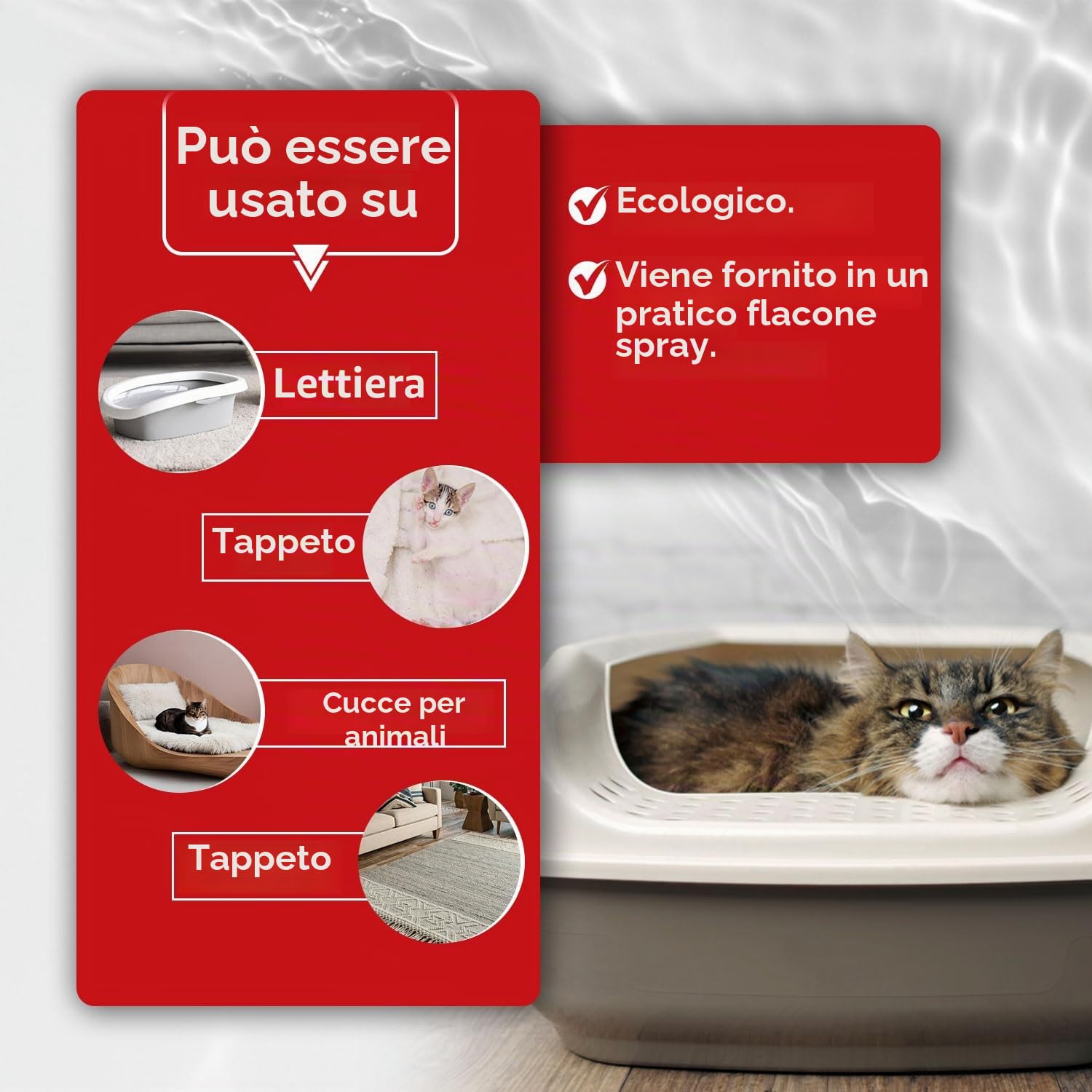 Simple Solution Eliminatore di odori per lettiere per Gatti con Pulizia enzimatica, 500 ml