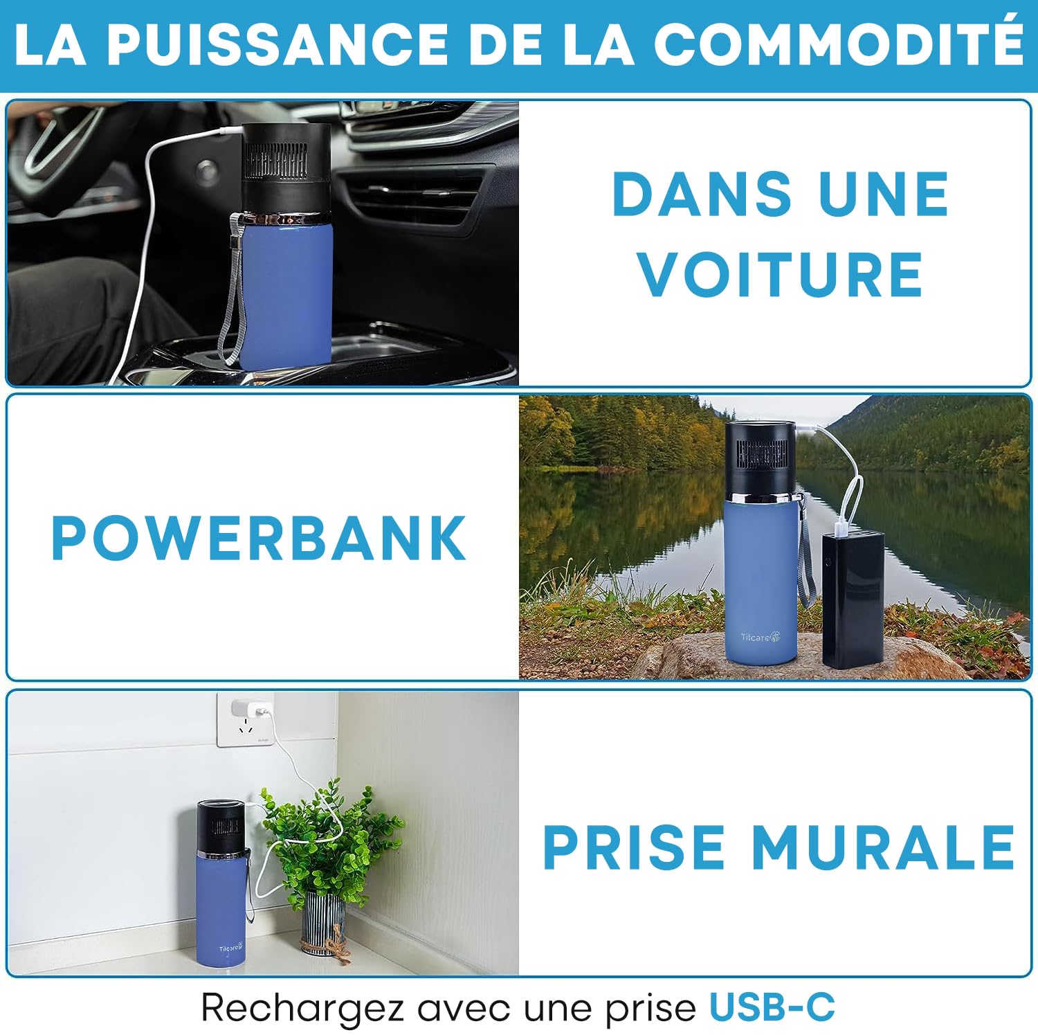 Trousse isotherme insuline électrique de voyage avec chargeur USB Tilcare - Kit de refroidissement des médicaments approuvé par le TSA