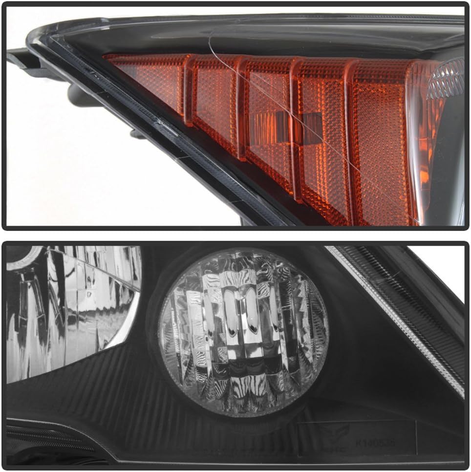 ACANII - For 2007 2008 2009 2010 2011 Honda CR-V CRV Black Housing Headlights Headlamps Assembly Driver + Passenger Side