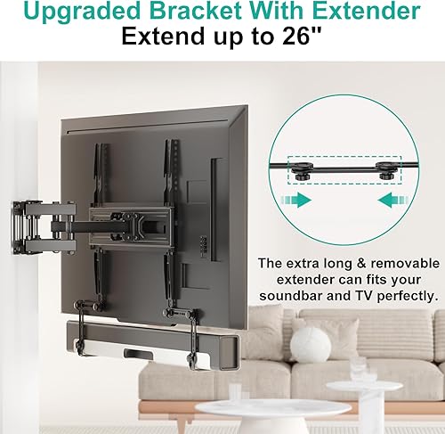 Miniatura 4 de WALI Universal Soundbar Mount for TV, Heavy-Duty Bracket for Mounting Above or Below Screen, Holds Up to 33 lbs, Fits Samsung, Sony，