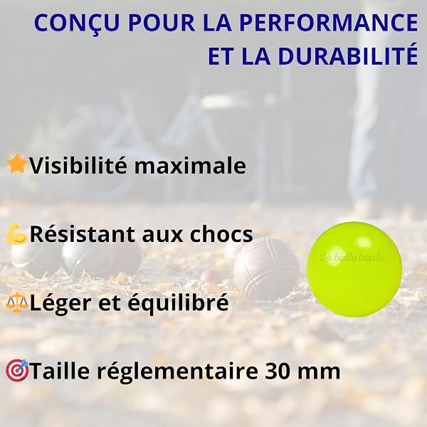 La belle boule® | 3 Cochonnets fluorescents en Résine Haute Visibilité pour Pétanque + Pochette – Boule de Pétanque, Cochonnet Lumineux, Accessoire Pétanque Intérieur ou Extérieur - 2