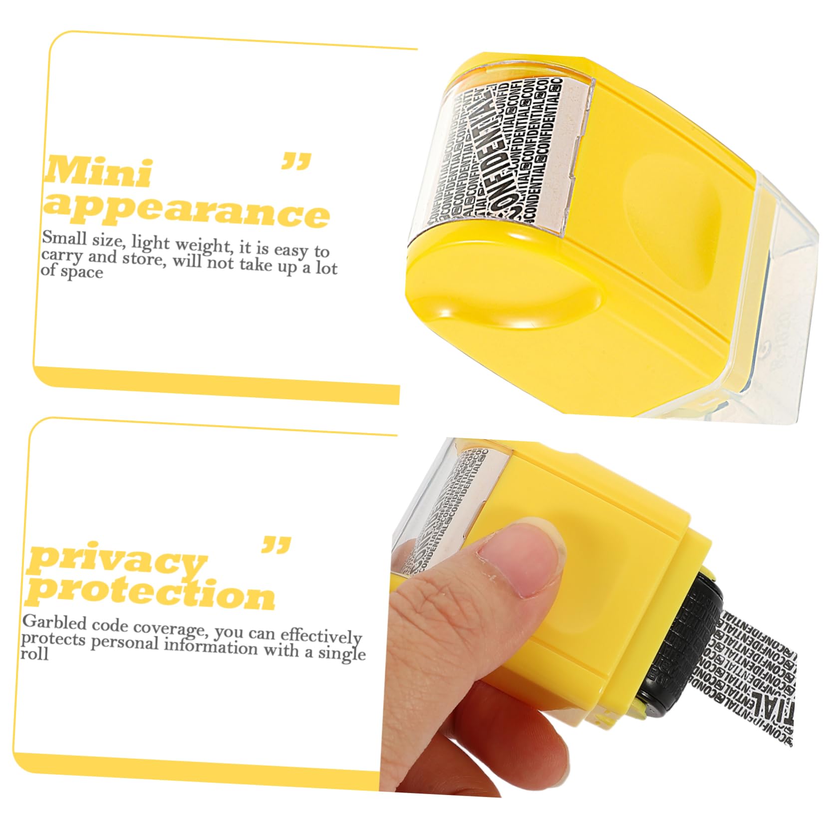 Lurrose 4pezzi Convenient Roller Stamp Per Privacy Per Nascondere Sensibili Su Documenti Fatture e Accessorio Per La Protezione