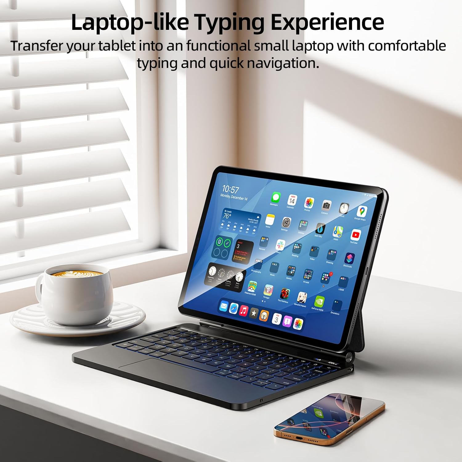 BETTDOW Capa com Teclado e Trackpad para iPad iPad Air 11 inch M3 2025/Air 6ª 11 polegadas M2 2024/iPad Air 4th/5th 10.9 inch & iPad Pro 11 inch (4th/3rd/2nd/1st Gen),Teclado de seis linhas