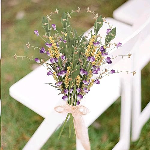 Miniatura 6 de HO2NLE 10 paquetes de flores artificiales de margaritas artificiales, arreglos florales de seda, plantas artificiales de plástico, plantas falsas de