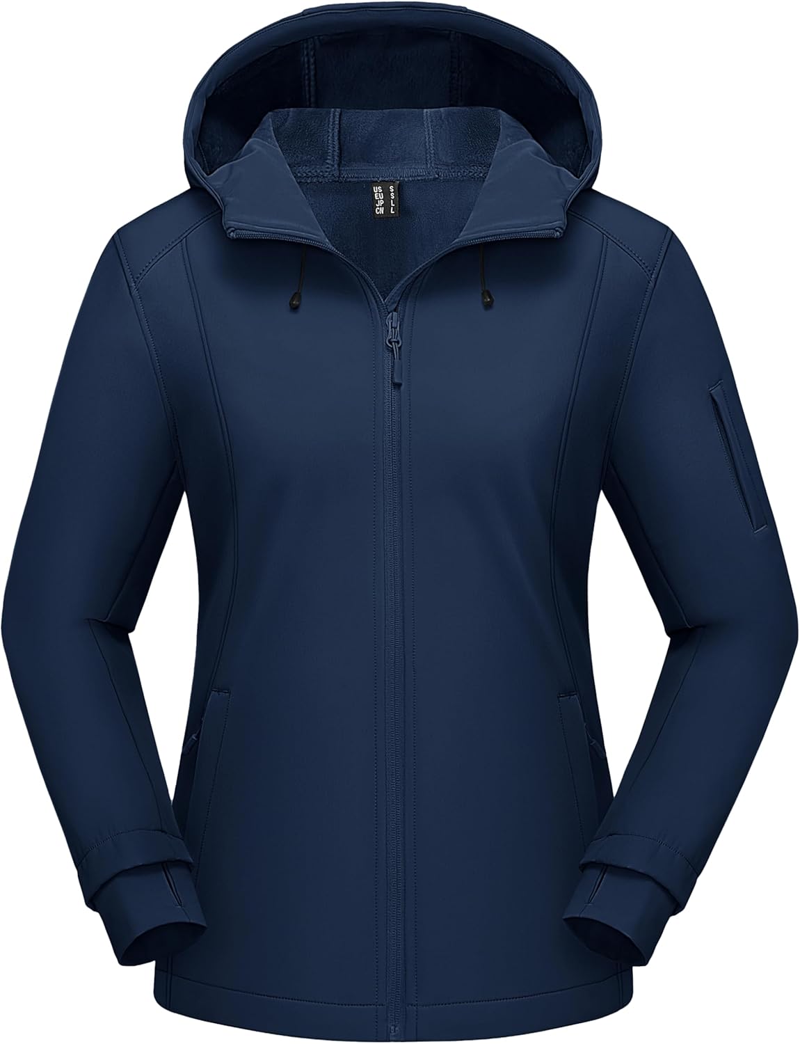 TACVASEN Women's Waterproof Softshell Jacket with Hood Fleece Lined Warm Light Raincoat for Outdoor Hiking