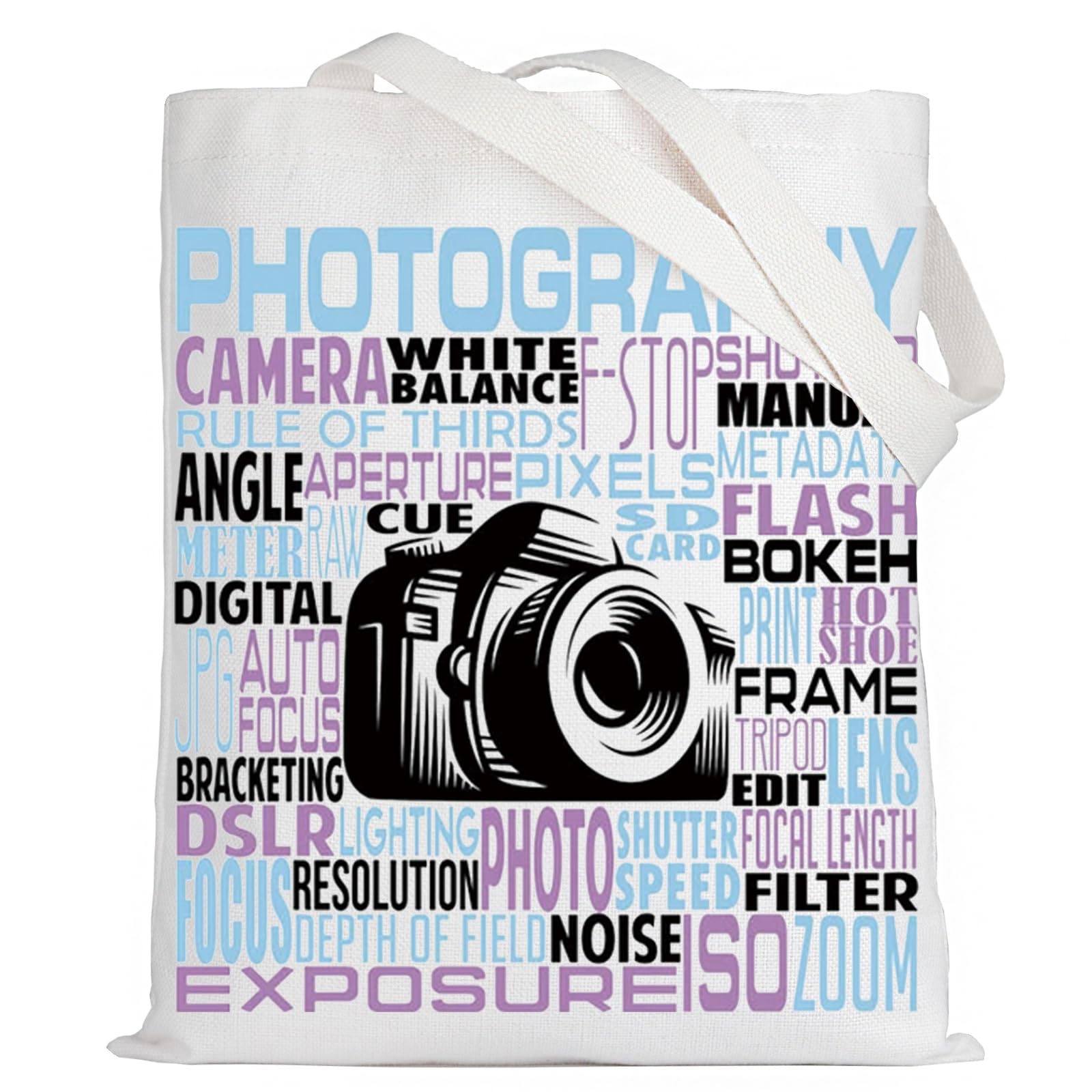 LEVLO Photography Canvas Tote Bag Photographer Gift Editor Shoulder Bag For Photography Lovers
