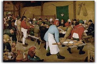 The Peasant Wedding By Pieter Bruegel The Elder Poster Canvas Wall Art Painting Print Room Aesthetic Decoration 08x12inch(20x30cm) Unframe-style