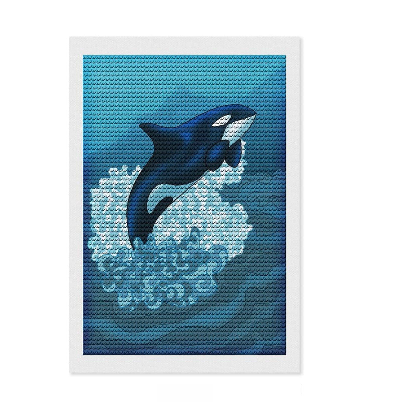 Junmoney Fridged Waters Full Drill Diamond Painting Kit 8"x12", Office Decor, for Beginners, Full Kit Included, Christmas Gift