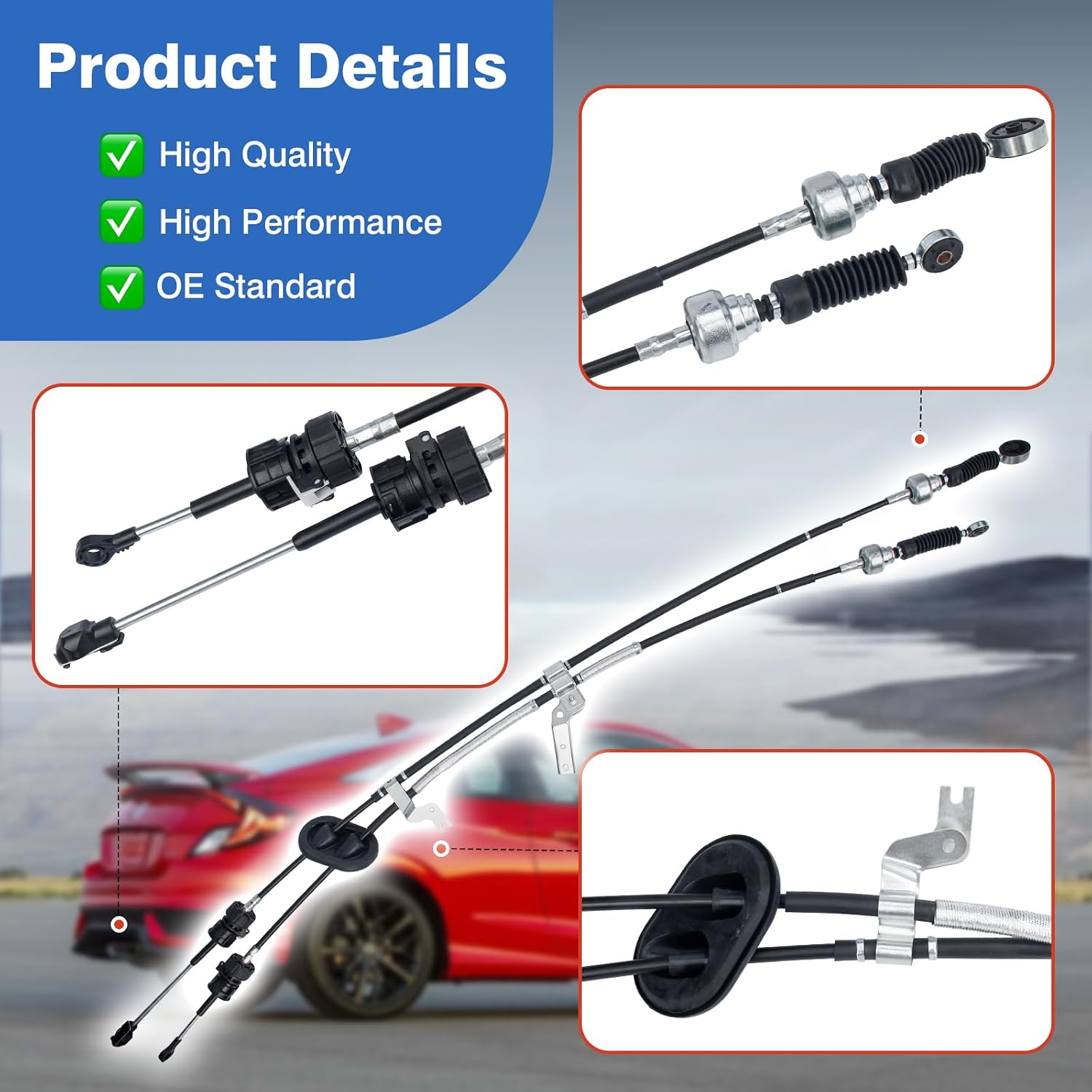 54310-TR4-A02 Shifter Cables Compatible With Honda Civic Si 2.4L l4 2012-2015 Transmission Cable Shift Control Cable Wire Change