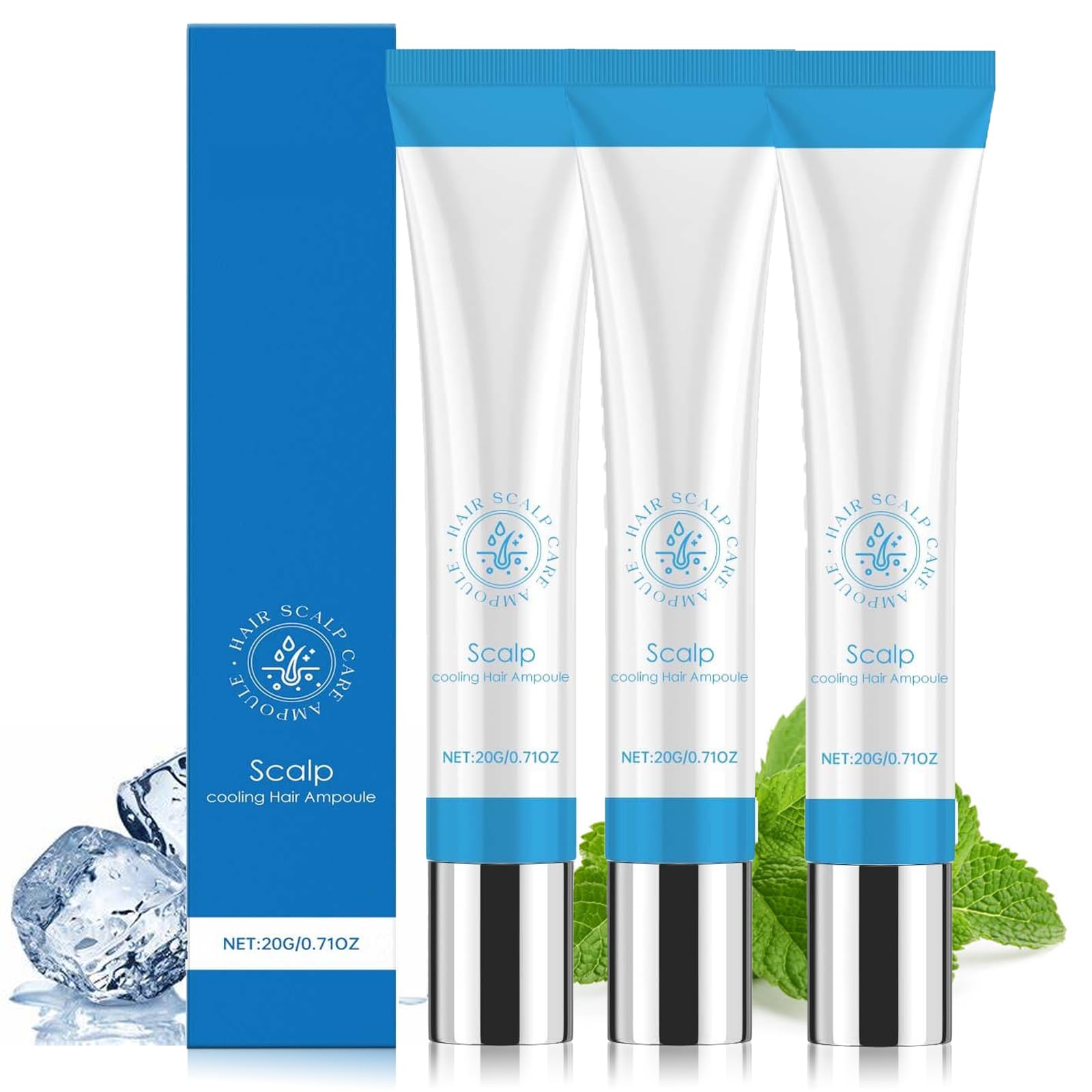 Scalp Serum, Scalphy Hair Serum, Hair Essences Ball Keep Scalp Clean and Non-Greasy, Cooling Hair Ampoule, Scalp Cooling Hair Ampoule (3pcs)
