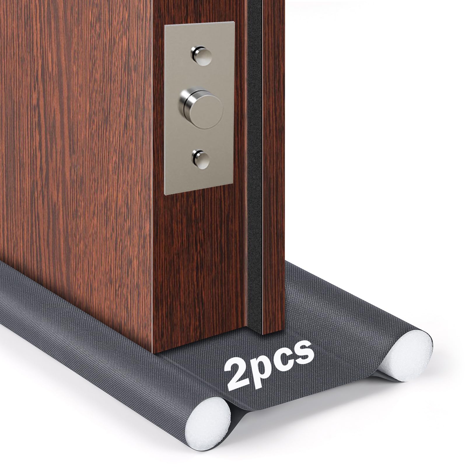 2pcs 93 cm Burlete Puerta Exterior para Puertas Blindadas y Exteriores de 8,5 a 10 cm de Grosor, HASA zone Tela Oxford Burlete Bajo Puerta Entrada, Grigio