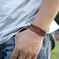 Vista 230 de Handmade Natural Stone Beaded Healing Bracelet Gift for Men Adjustable Rope String Bracelet