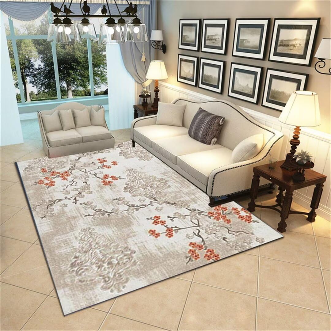 Tapis anti-tache gris 50x80cm antidérapant lavable pour sol de salon