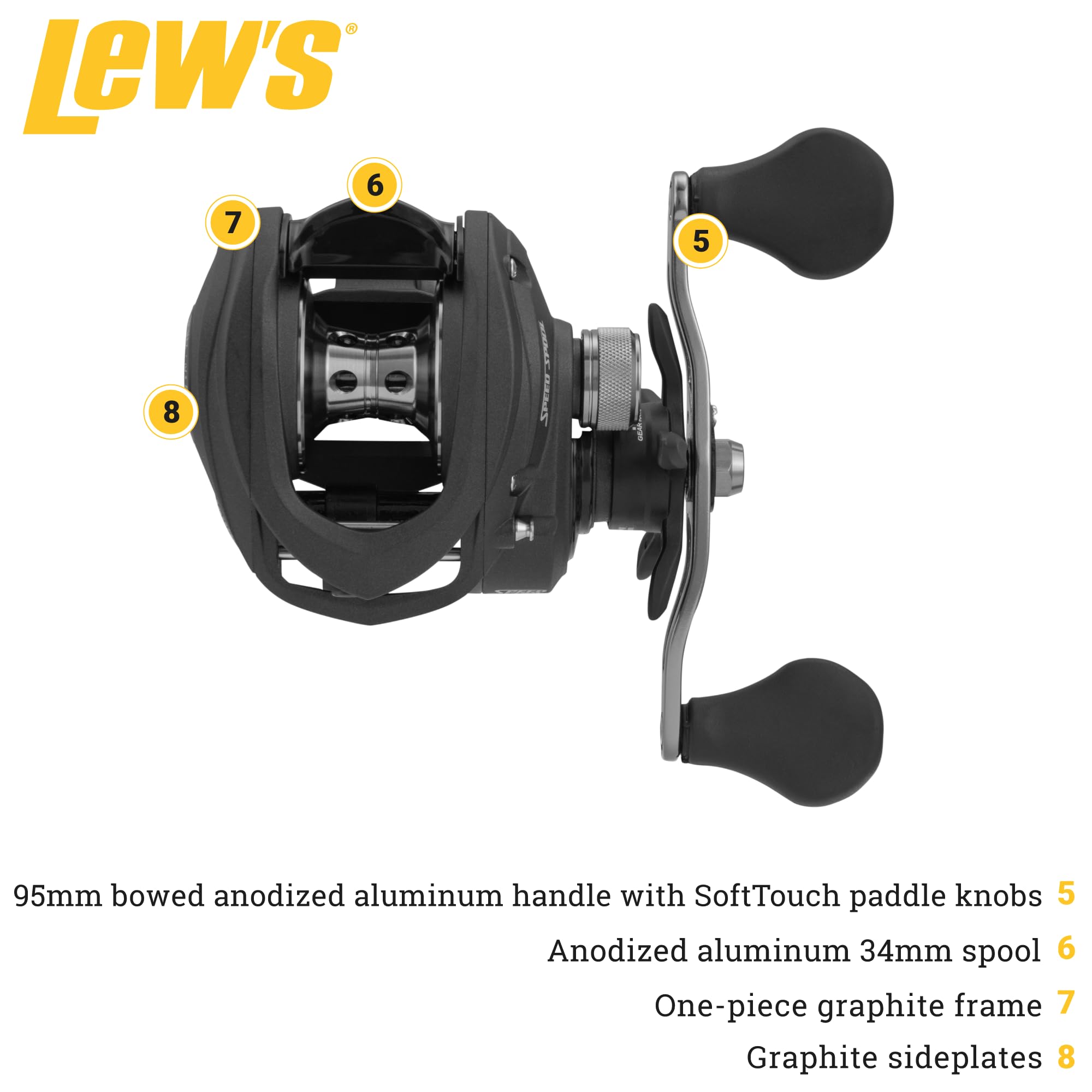 Amazon | Lew's Speed Spool LFS ベイトキャスト 釣りリール 8.3:1