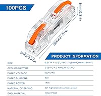 Vista 4 de Zhengmy Juego de 100 conectores de cable de palanca, conectores de cable de empalme compacto, bloques de terminales surtido para 28-12 AWG, cable