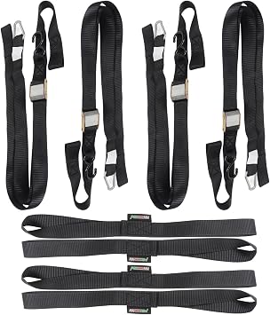 MOTO4U 1.5" x 7 Tie Down Belt Heavy Duty Lashing Straps Adjustable Cam Buckle Tie-Down Straps with S-Hook and Snap Hook for Motorcycle Boats Trailersone Pair