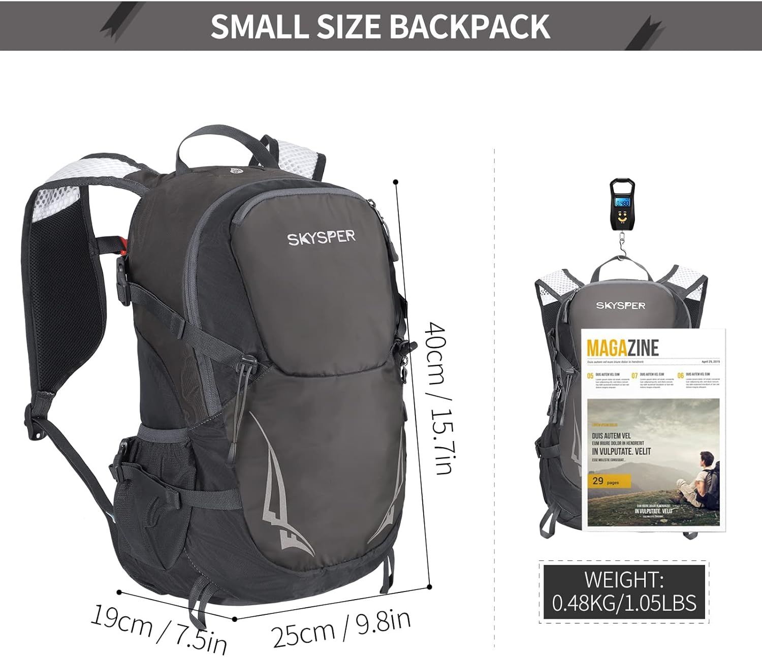 Small Hiking Backpack, Lightweight Waterproof Backpack 20L For Travel Camping Sports Outdoor Cycling Daypack, Haversack Knapsack Rucksack Backpack For Women Men Backpack : Sports & Outdoors