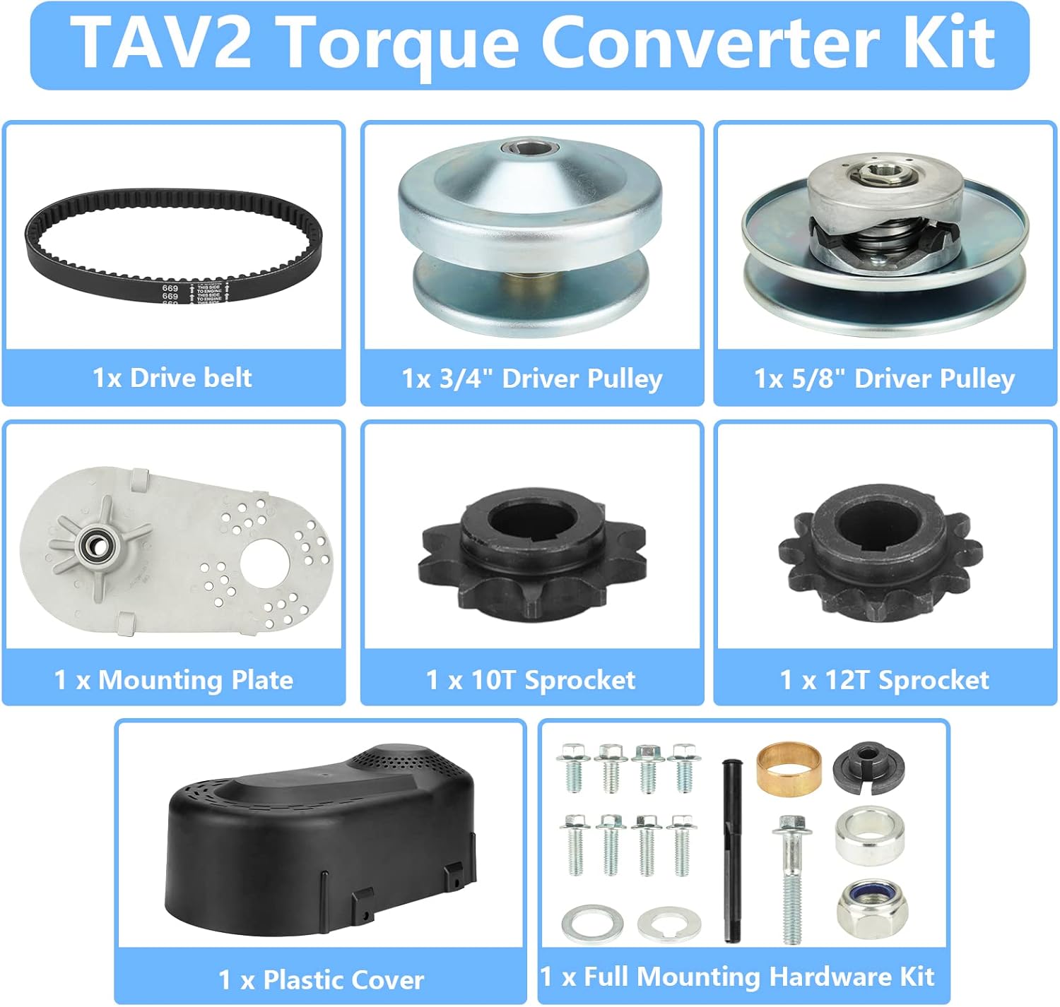 212CC 30 Series Torque Converter Go Kart Clutch 3/4" 10T #40 41 420 and 12T #35 Chain for Manco Comet TAV2 218353A