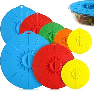 8 Stück silikondeckel für schüsseln, 6 Größen hitzebeständig saugend