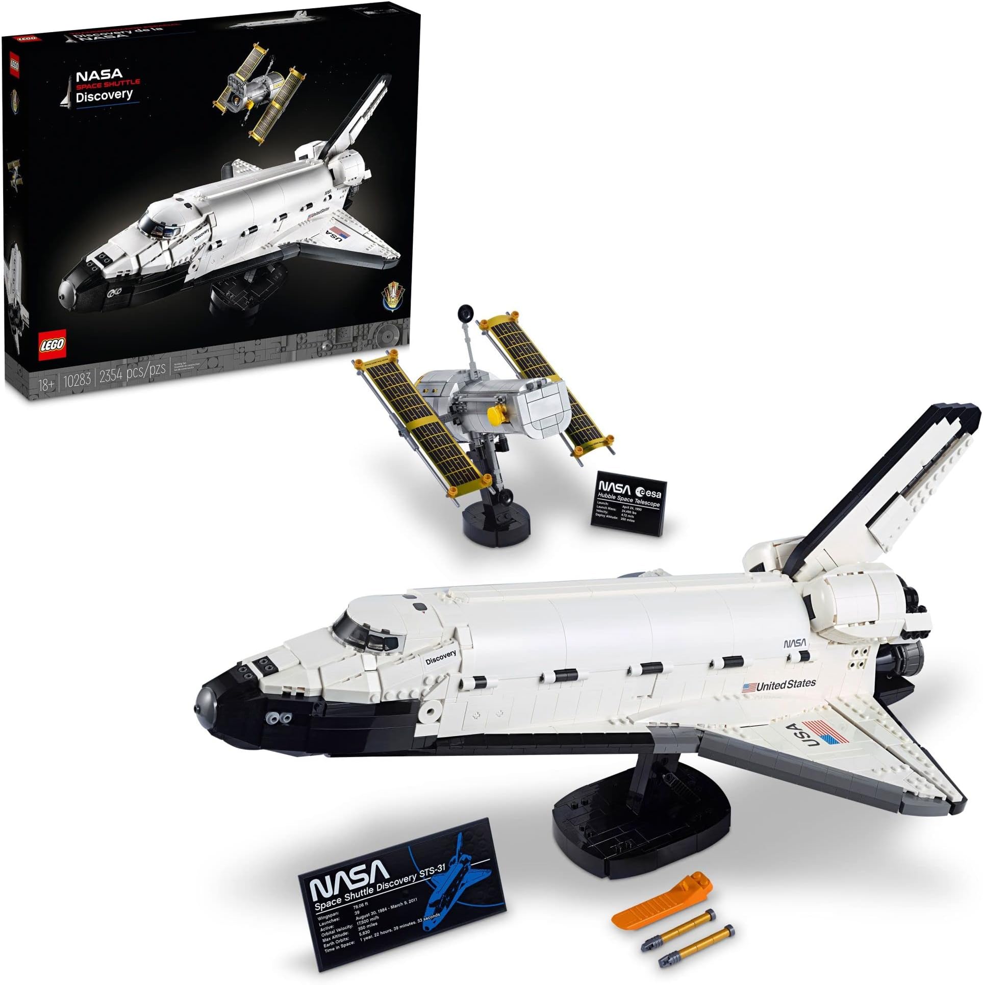 LEGO Icons NASA Space Shuttle Discovery Building Sets for Adults - Model Kits for Bookshelf or Office Decor, Ages 18+ Years - Gifts for Men & Women - 10283